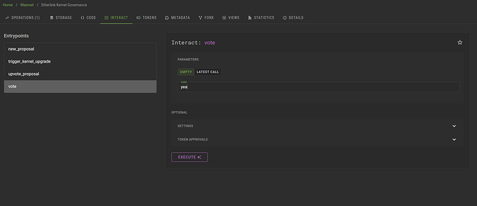 Voting for the Etherlink 4.1 kernel upgrade in the Promotion period